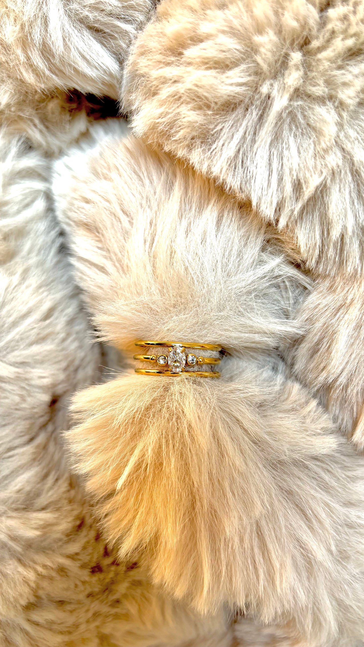 Bague en acier inoxydable doré