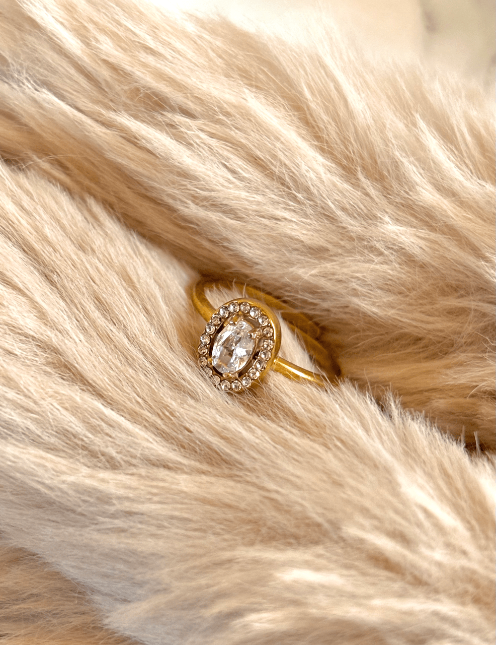 Bague en acier inoxydable doré