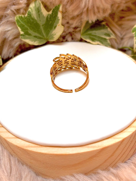 bague en acier inoxydable doré