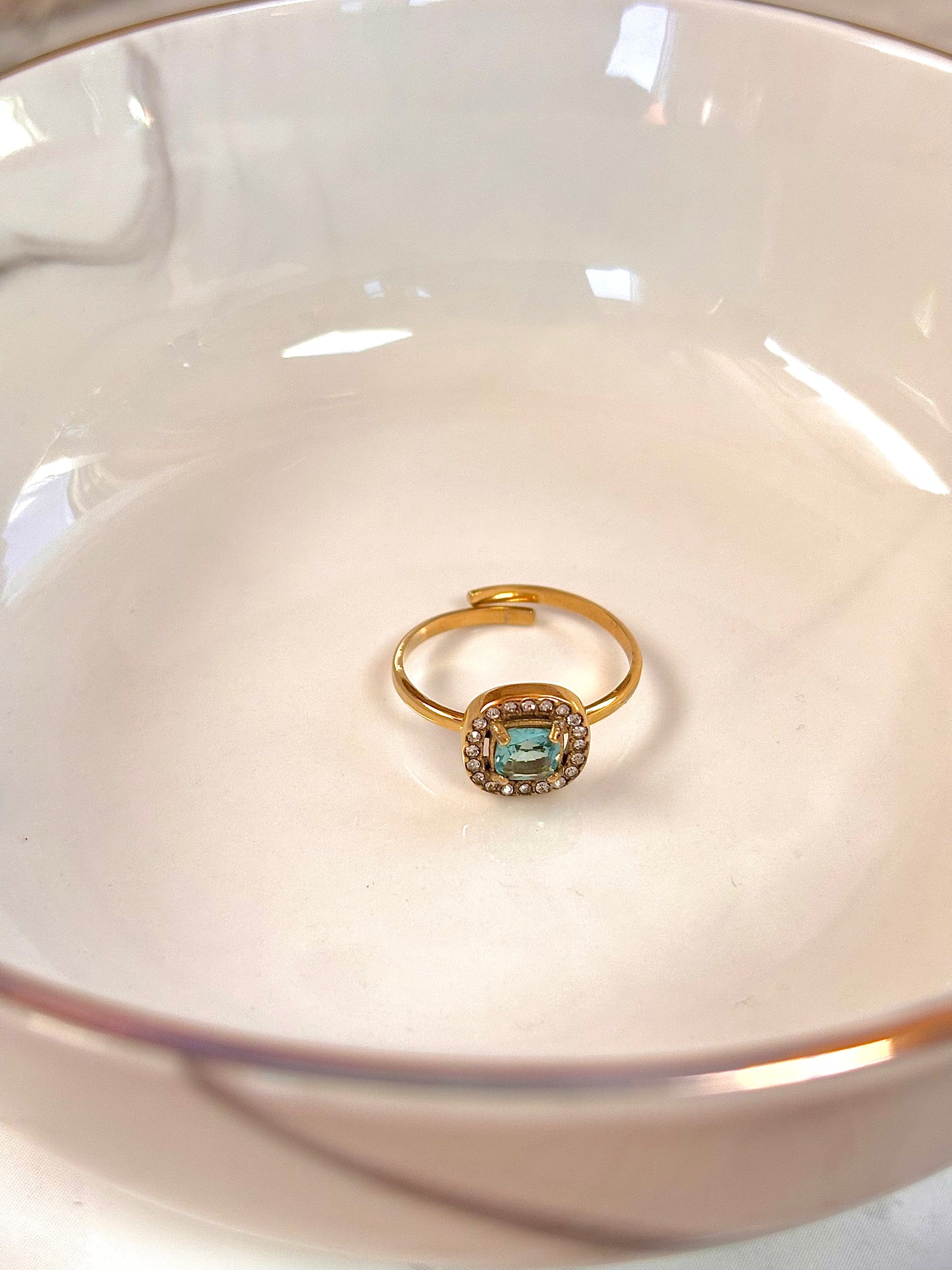 Bague en acier inoxydable doré