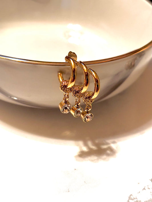 Mini créoles triple anneaux