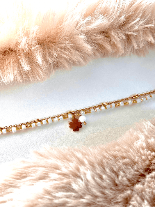 Bracelet porte-bonheur colori blanc