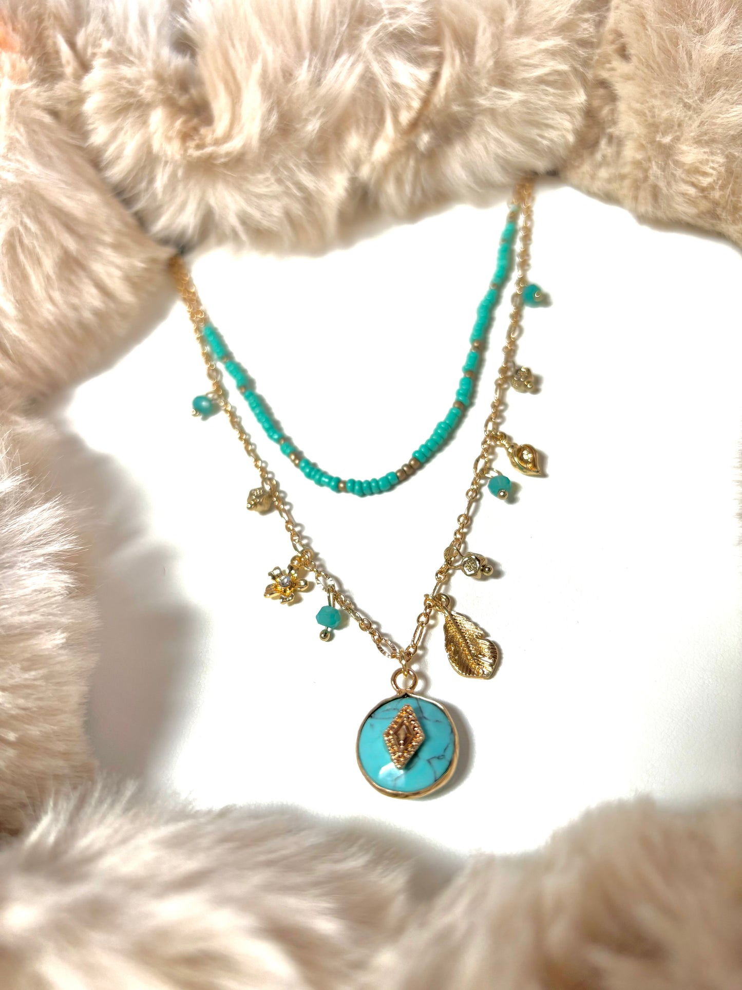 Collier avec pierre naturelle Turquoise