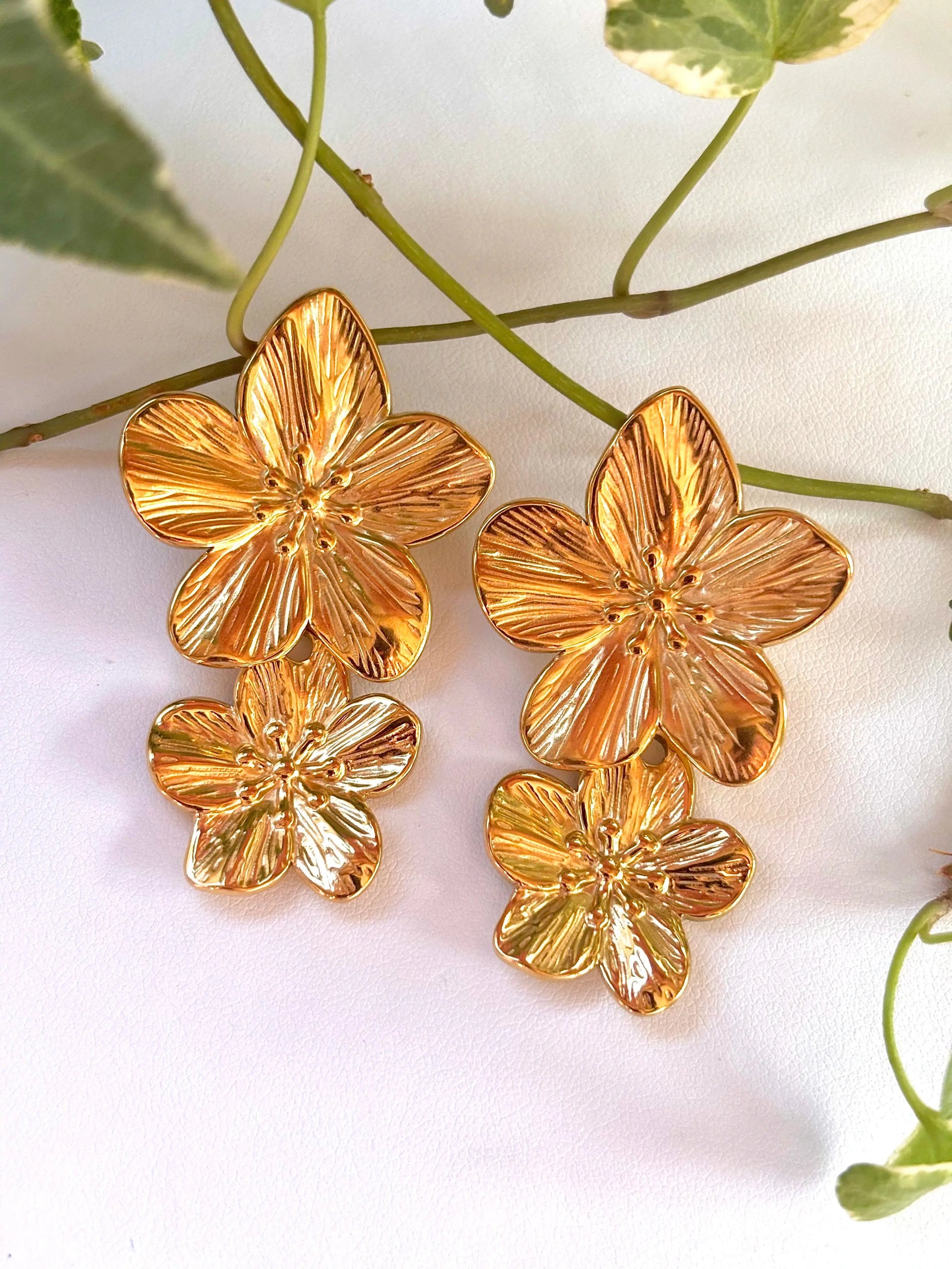 boucles d'oreilles fleurs