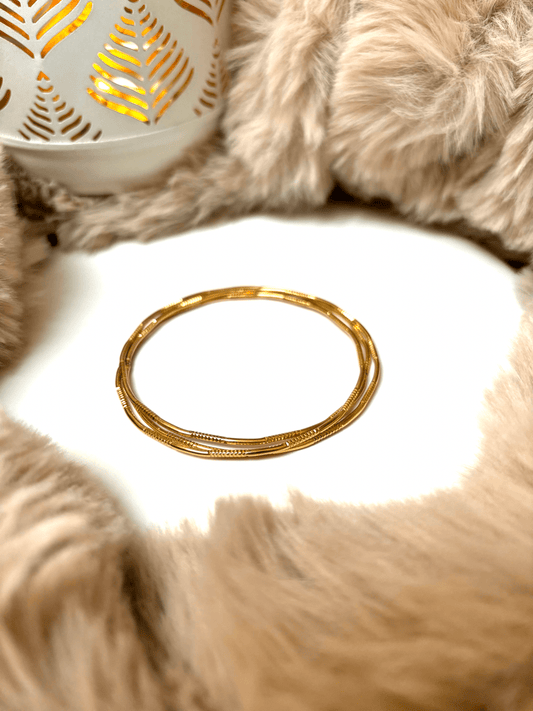 Bracelet jonc en acier inoxydable doré