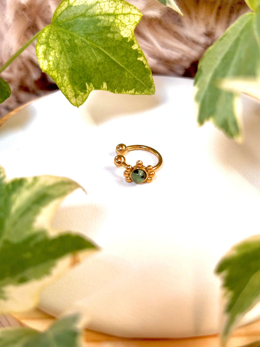 Earcuff doré avec turquoise