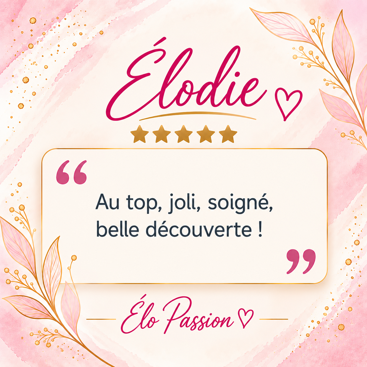 Avis cliente Elodie