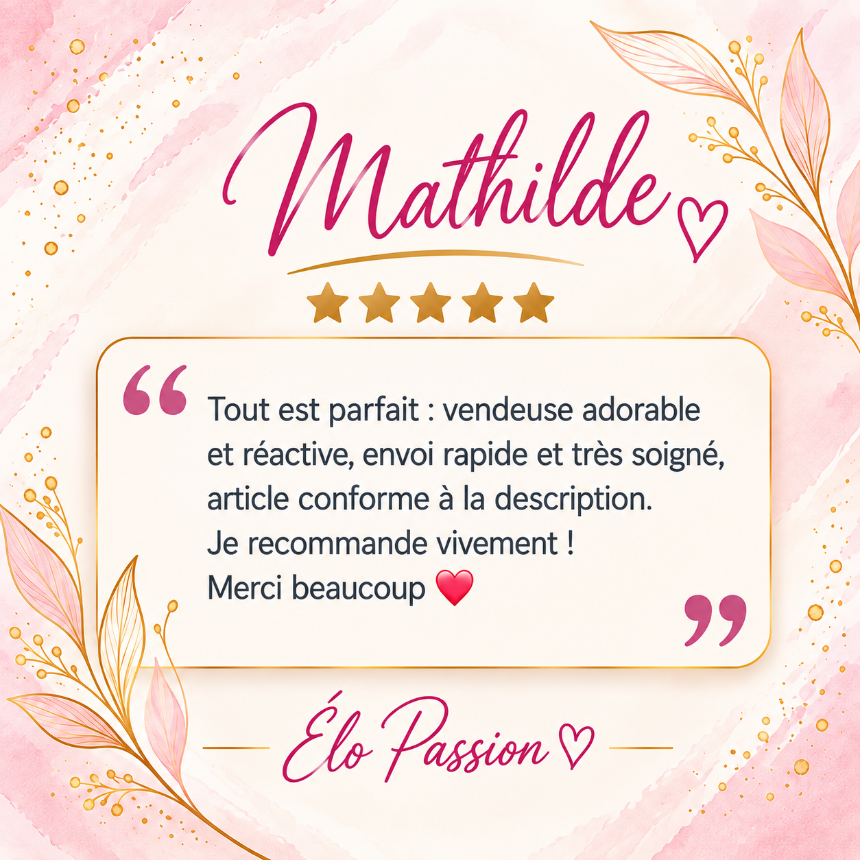 Avis cliente Mathilde