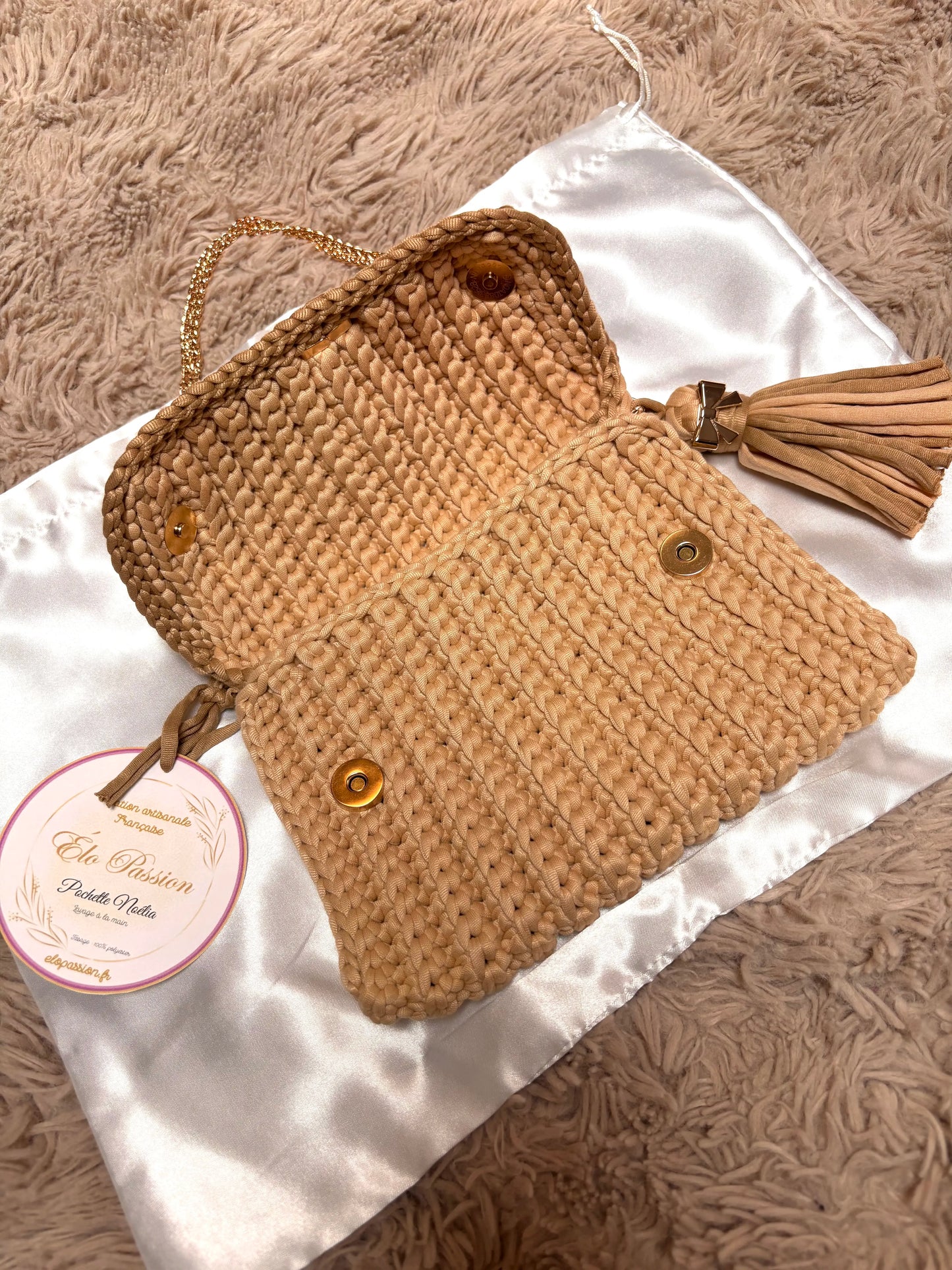 Pochette NOÉLIA bicolore - Création artisanale