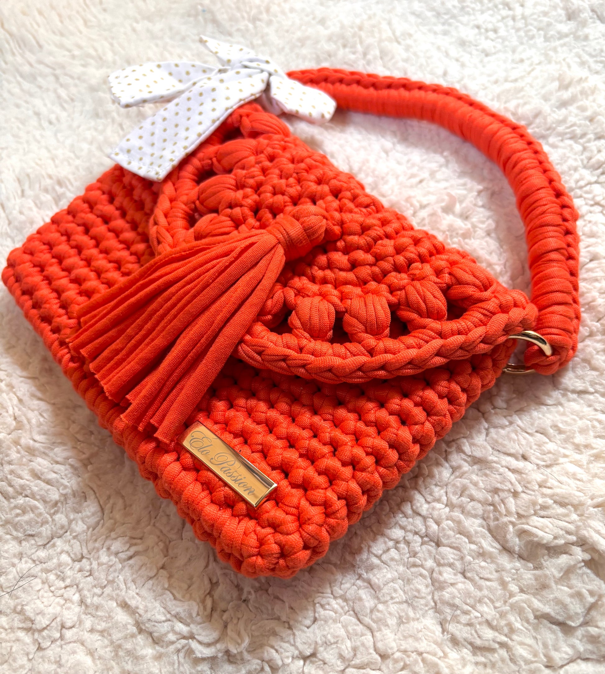 Sac fait main en fil polyester haute qualité et tissu coton