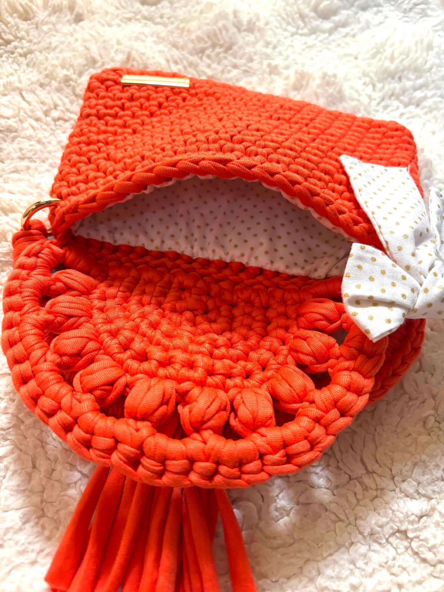 Sac au crochet avec doublure en tissu