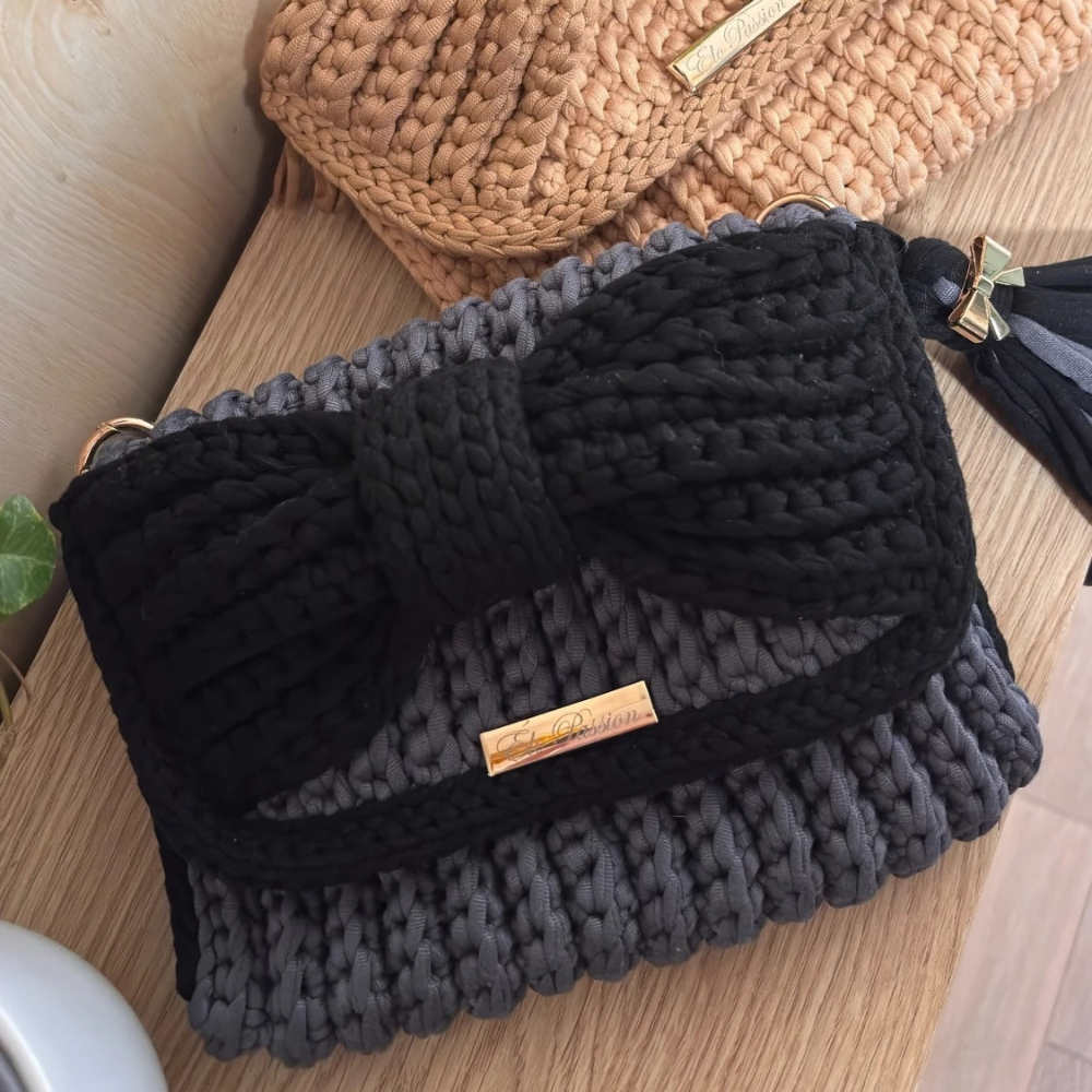 Sac au crochet bicolore fait main