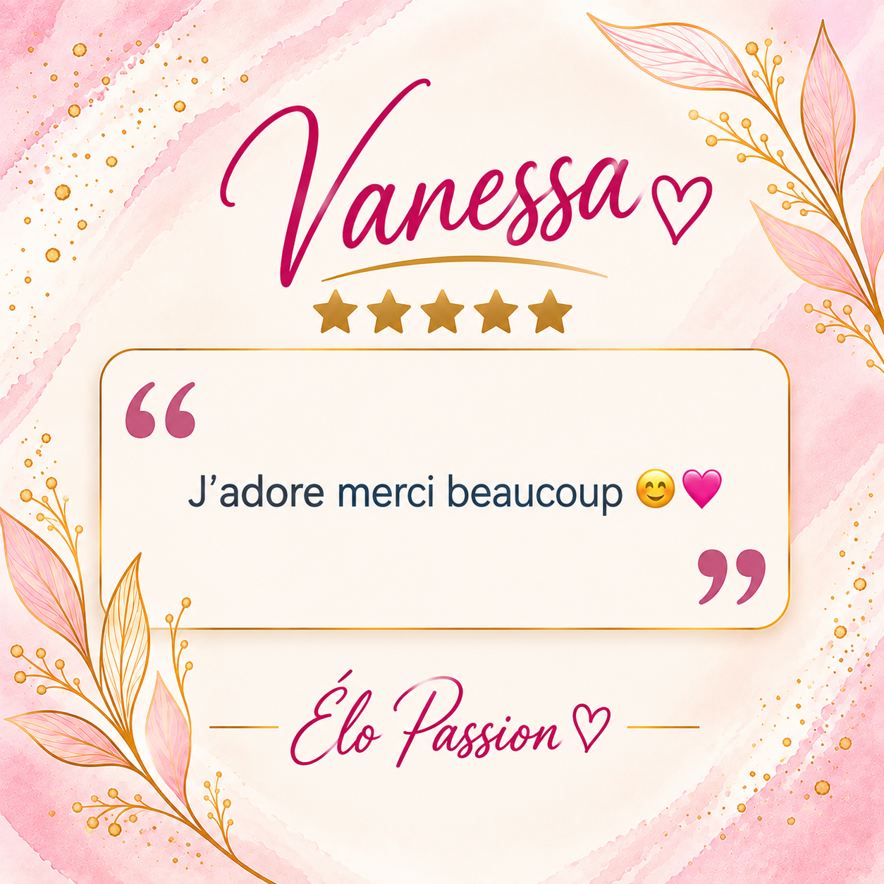 Avis cliente Vanessa