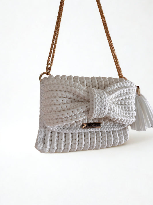 Pochette NOÉLIA - Mini Sac avec noeud papillon - Coloris BLANC